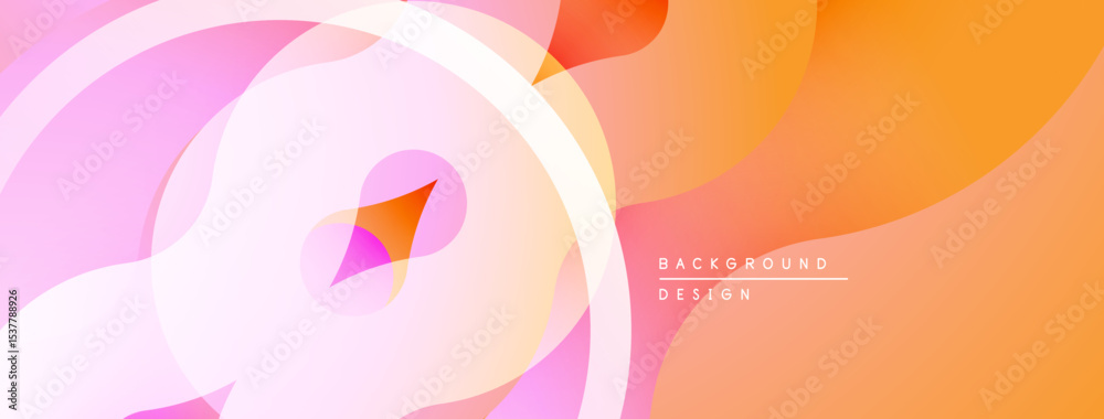 Poster abstract background. soft pink, orange hues blend. overlapping shapes create dynamic visual flow. mi