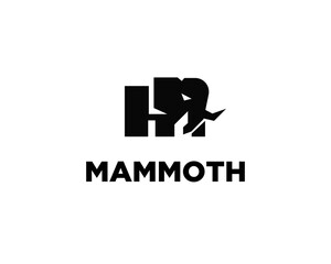 M logo initial mammoth elephant logo design template illustration inspiration