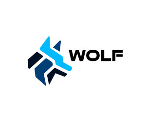 abstract head wolf logo design template illustration inspiration