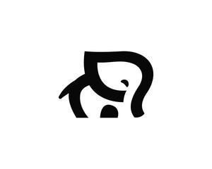 simple line art elephant logo design template illustration inspiration