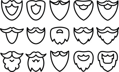 Leprechaun beard icon set for st patricks day celebration isolated on transparent background