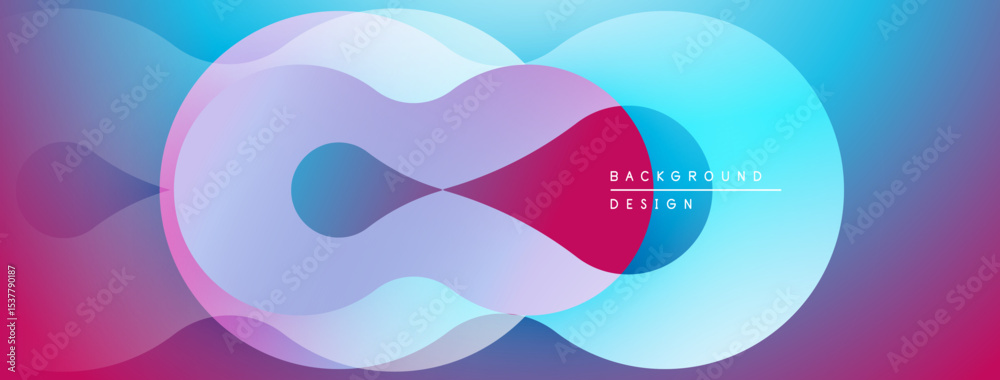 Poster Abstract flowing shapes, vibrant colors blend. Modern design, gradient effect creates dynamic visual experience.