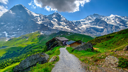 Bernese Alps seen from Kleine Scheidegg, Switzerland