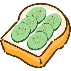 Illustration of various bread toppings