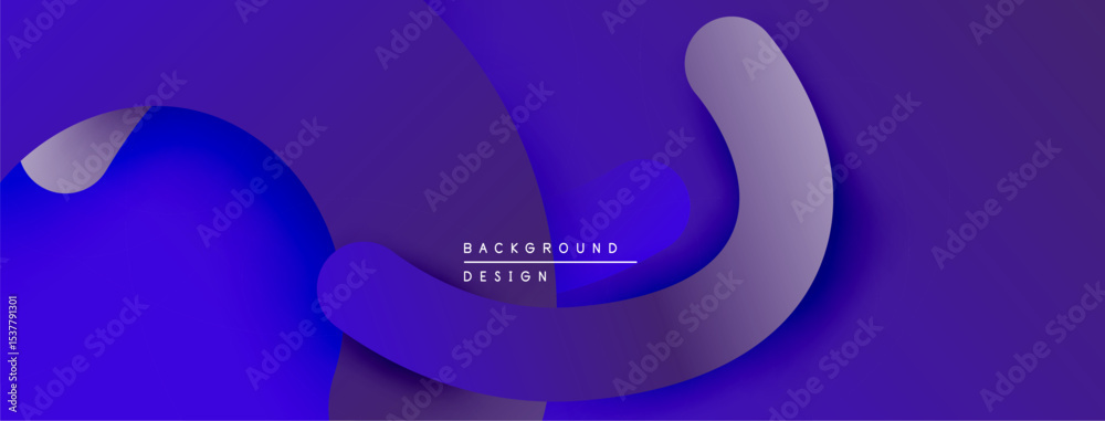 Poster Abstract purple design features flowing shapes, gradients. Modern background with text background design visible. Minimalist aesthetic.