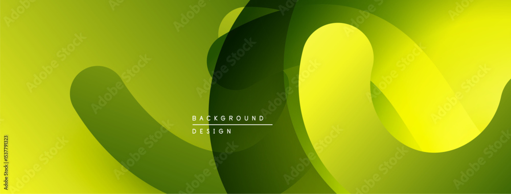 Aufkleber Abstract green background. Overlapping shapes create dynamic visual effect. Modern design suitable for various projects.