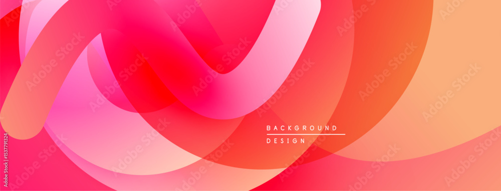 Poster Abstract fluid shapes, vibrant reds, oranges. Smooth gradients create dynamic visual flow. Modern design element.