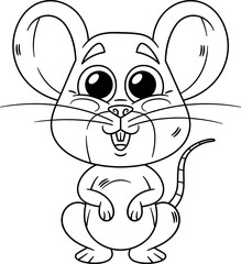 Cute mouse pet animal black-and-white