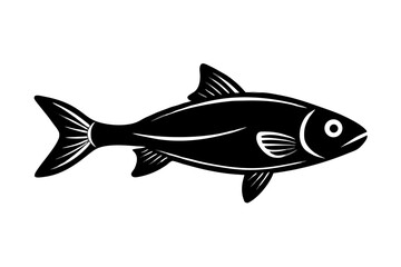 Rohu vector silhouette illustration isolated on white background