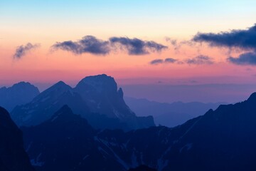 the distant mountains