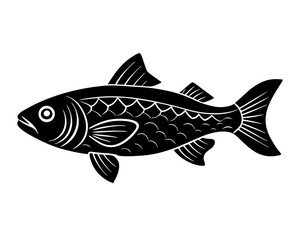 Rohu vector silhouette illustration isolated on white background