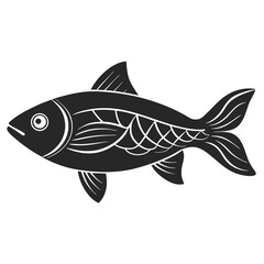 Rohu vector silhouette illustration isolated on white background