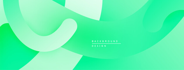 Abstract green background. Smooth shapes overlap creating soft gradients. Minimalist design suitable for digital projects.