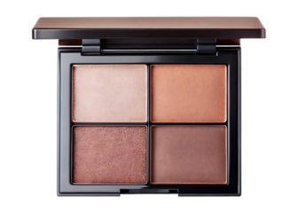 Fourshade eyeshadow palette isolated on transparent background