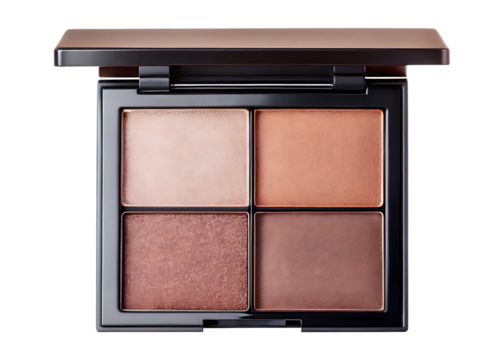 Fourshade eyeshadow palette isolated on transparent background