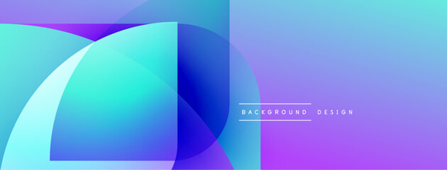 Abstract vibrant layers create flowing shapes. Blue, purple hues blend seamlessly, modern design element.