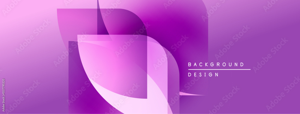 Aufkleber Abstract purple background. Smooth shapes overlap creating dynamic visual effect. Modern design elements present.