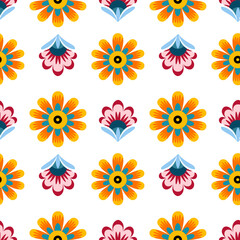 Groovy Flower Seamless Pattern