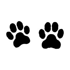 Minimalist Black Dog Paw Silhouette on White Background

