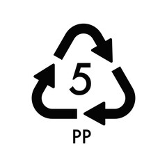 PP 05 RECYCLING PLASTIC SYMBOL VECTOR SIGN