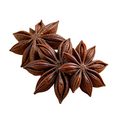 Two star anise spices isolated on transparent background