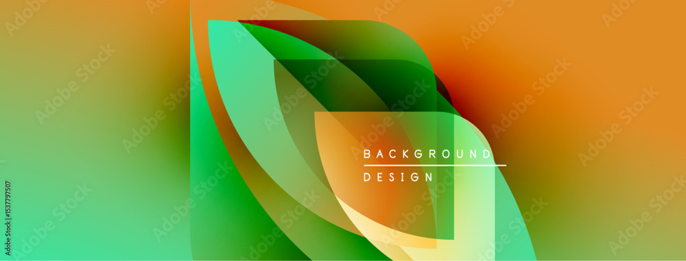 Aufkleber Abstract vibrant design. Overlapping shapes create dynamic gradient effect. Modern background suitable for various projects.