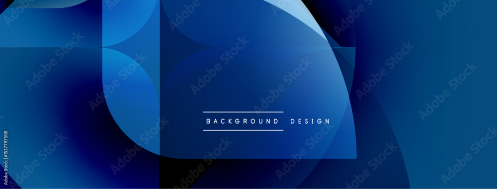 Poster Abstract blue shapes overlap, creating dynamic composition. Gradient shades suggest depth, modern aesthetic. Text reads background design.
