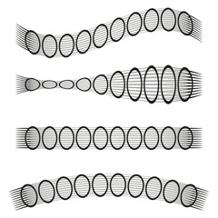 Linked circles pattern. Interconnected round shapes. Abstract chain design. Vector illustration.