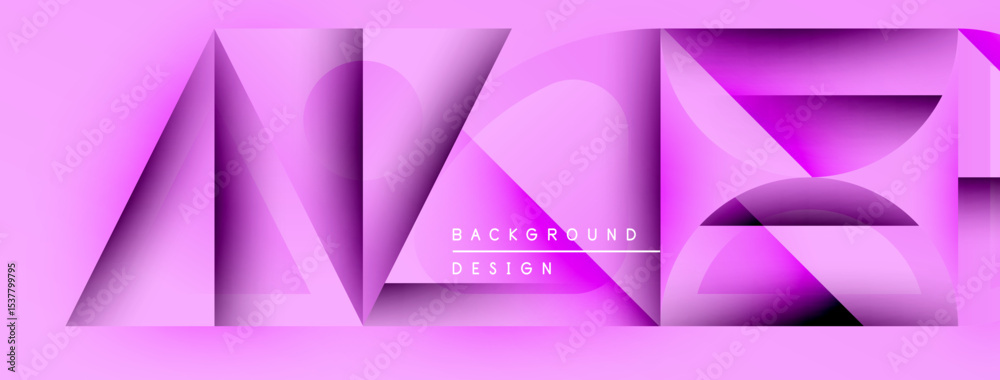 Poster Abstract pink geometric design. Cubes create depth, texture. Background features text background design. Minimalist style, modern aesthetic.