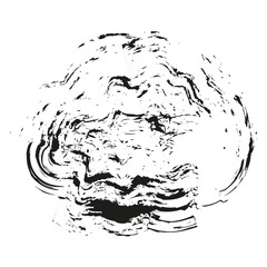 Ink splash icon. Vector fluid shape. Abstract black symbol. Grunge liquid element.