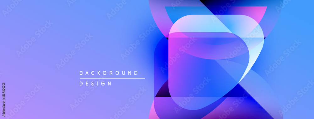 Leinwandbilder Abstract gradient background. Overlapping shapes create dynamic visual effect. Purple, blue hues dominate composition. Modern design element.