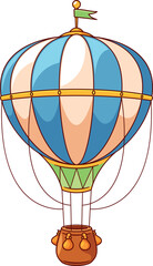 Classic striped flying airship balloon