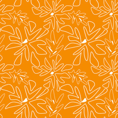Yellow plain pattern flowers sketch