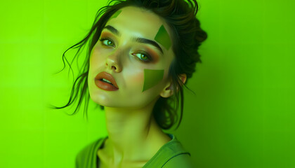 A model with artistic makeup