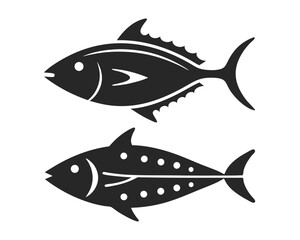 Tuna icon vector silhouette illustration isolated on white background