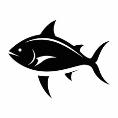 Tuna icon vector silhouette illustration isolated on white background