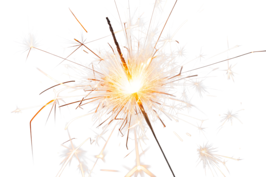 Celebrating With Sparklers Glowing In The Dark Of Night