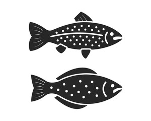 Salmon icon vector silhouette illustration isolated on white background