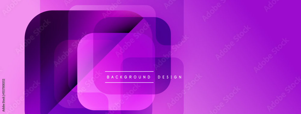 Fototapete abstract purple layers create modern design. overlapping shapes suggest depth, vibrant gradient effe