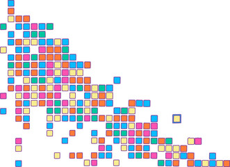 Playful Pixelated Block Design Border