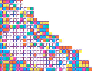 Playful Pixelated Block Design Border