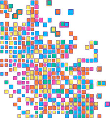 Playful Pixelated Block Design Border