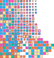 Playful Pixelated Block Design Border