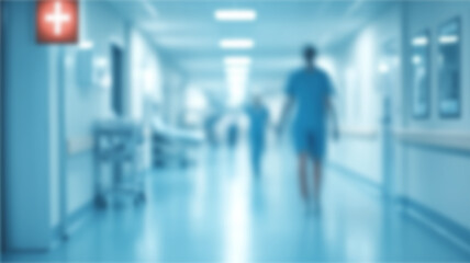 Hospital hallway, unfocused background. Ai Generated Images