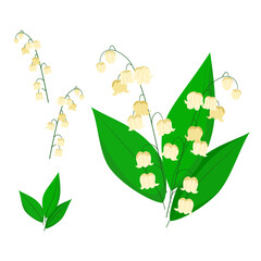 vector illustration of green leaves and songbird 