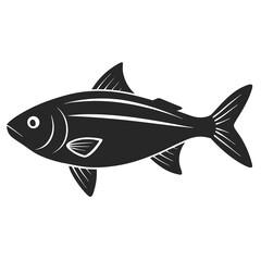 Hilsa vector silhouette illustration isolated on white background
