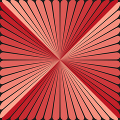 Obraz premium Red radial rays. Energy burst form. Striped vector background. Abstract star pattern.