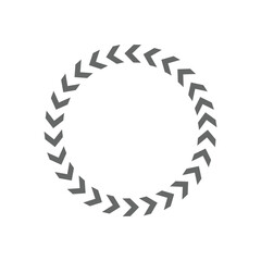 Chevron circle arrow icon. Round arrow frame. Vector isolated on white. Vector Illustration . 