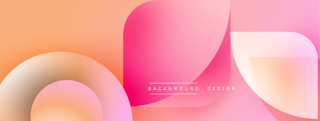 Abstract gradient shapes overlap. Soft orange, pink hues dominate composition. Minimalist design suggests modern aesthetic. Background text reads background design.