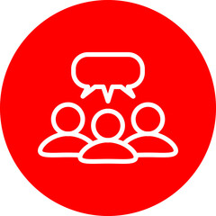 Group Chat Vector Line White Circle Red